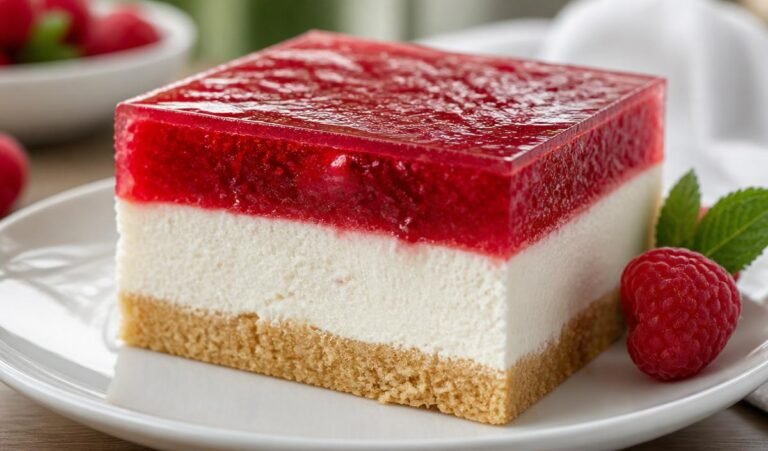 Classic No-Bake 3-Layer Jelly Slice
