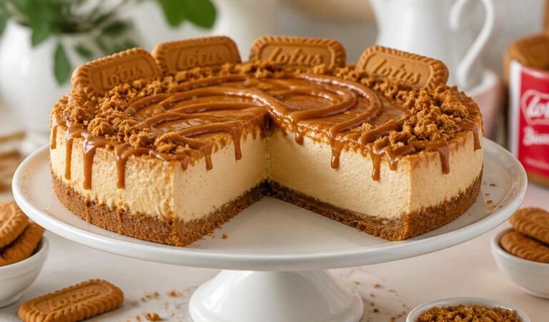 Creamy No-Bake Lotus Biscoff Cheesecake