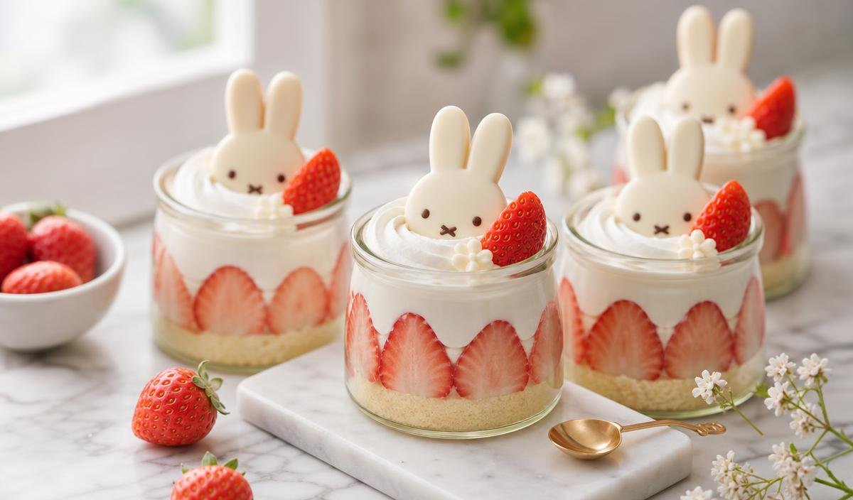 Cute Mini Miffy Strawberry Shortcake Cups Recipe (54 chars)