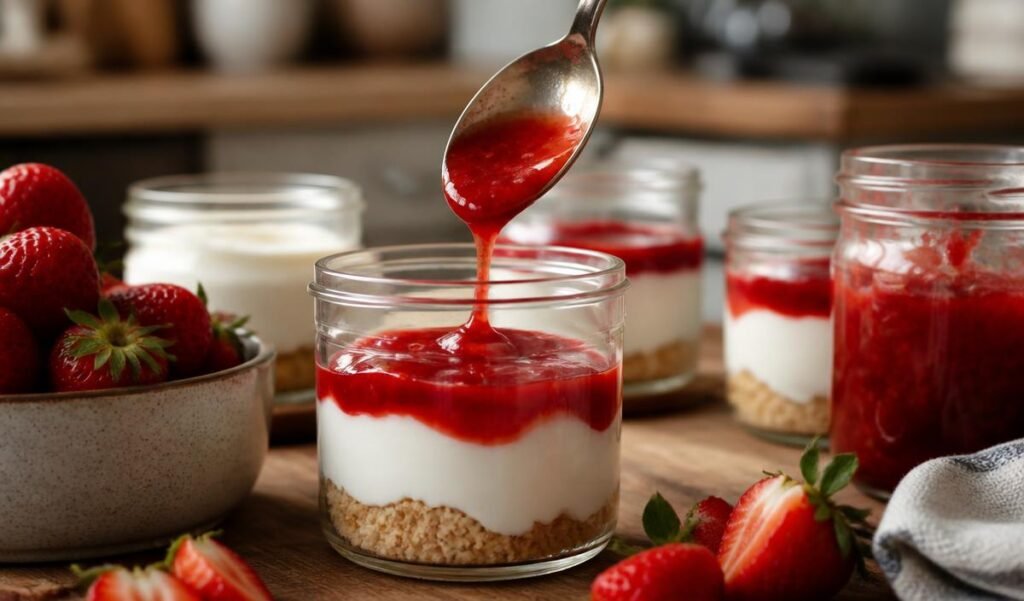 How to Make Strawberry Cheesecake Protein Jars