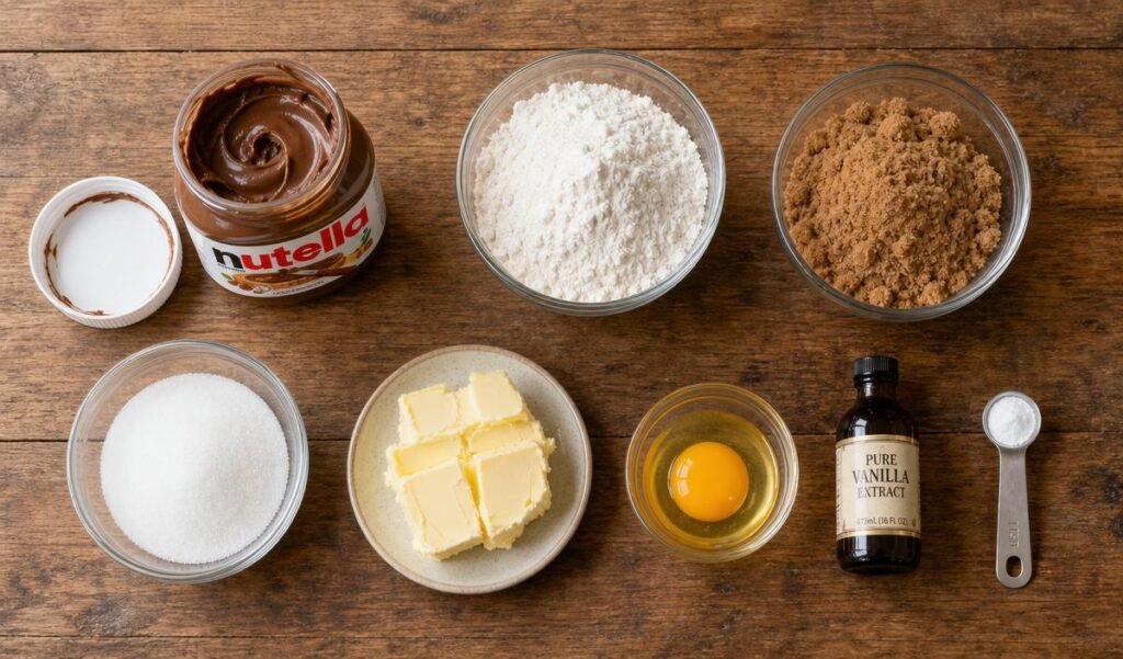 Ingredients of
`Nutella Stuffed Cookies with a Melty Center`