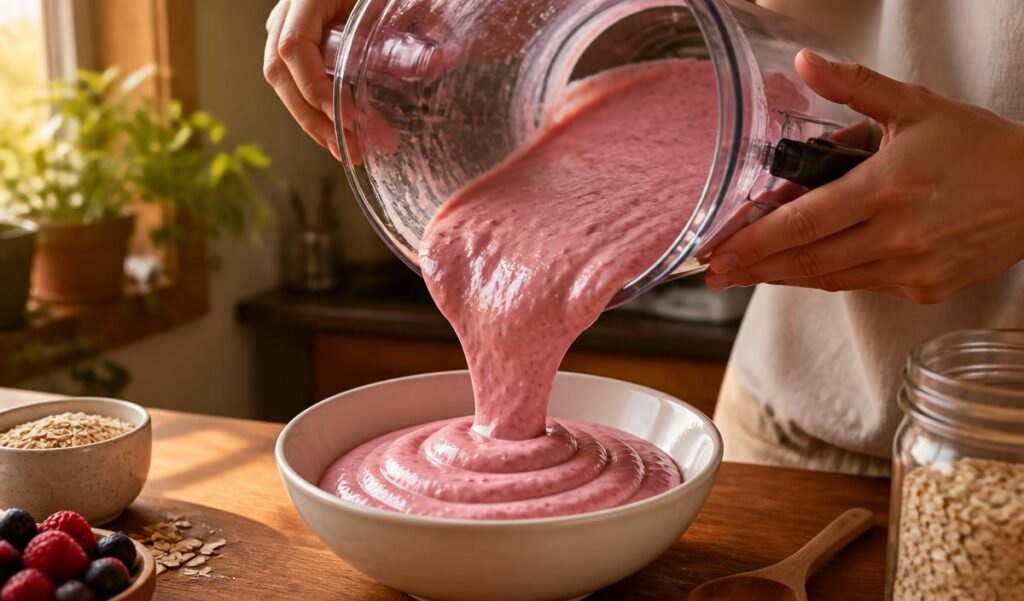 How to Make Pink Oat Smoothie Bowl
