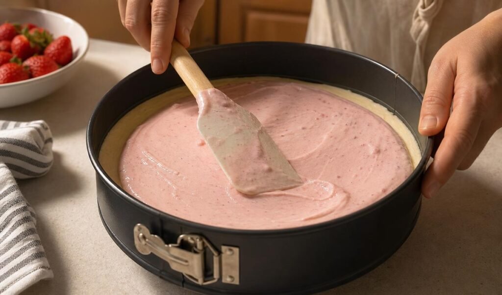 How to Make Creamy No-Bake Strawberry Crunch Cheesecake