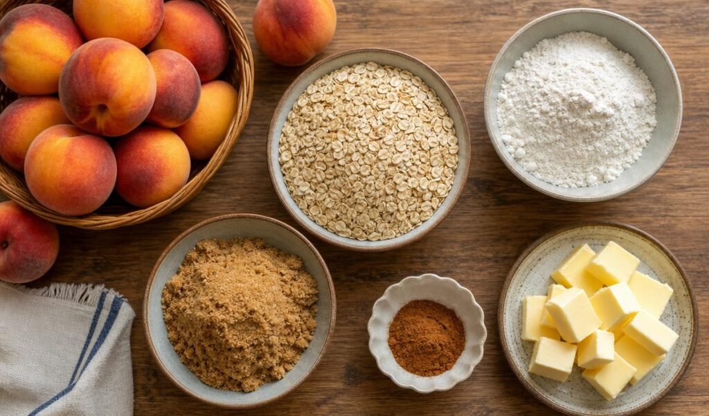 Ingredients of
15-Minute No-Peel Peach Crisp (Easy & Fast)