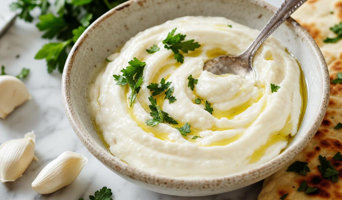 Fluffy toum garlic sauce