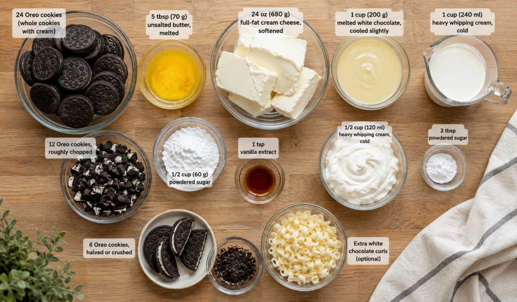How to Make No-Bake White Chocolate Oreo Cheesecake