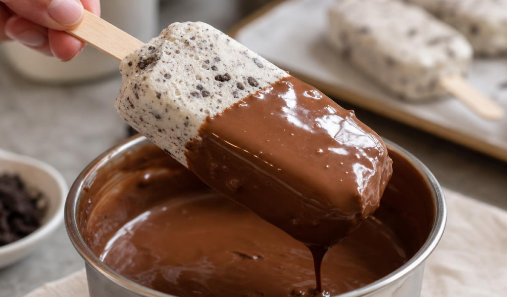 final step of oreo icecream bar
