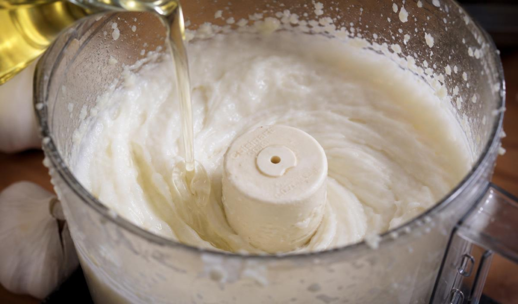 Fluffy Toum garlic sauce
final step