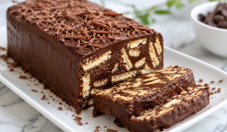 Easy No Bake Chocolate Biscuit Cake