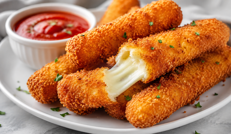 Easy Crispy Homemade Mozzarella Sticks (9 ingredients)