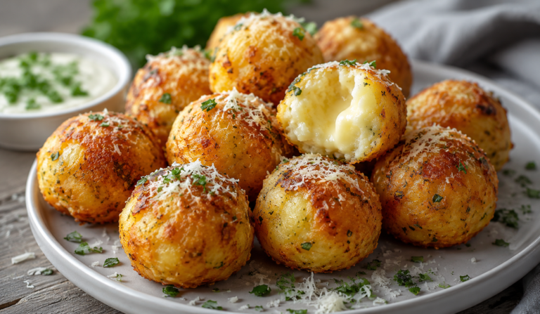 Garlic Parmesan Cheesy Potato Balls Recipe