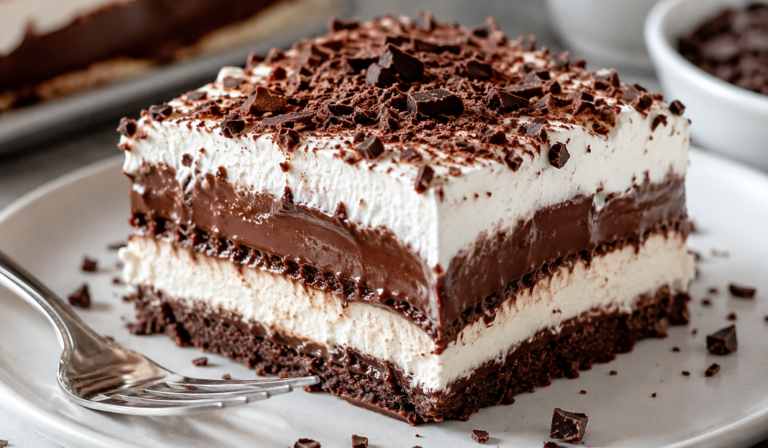 Delicious No-Bake Layered Chocolate Cream Dessert (5 Ingredients)