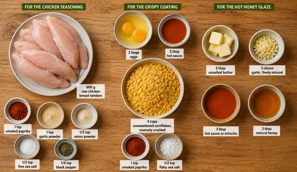 ingredients of
hot chicken tenders