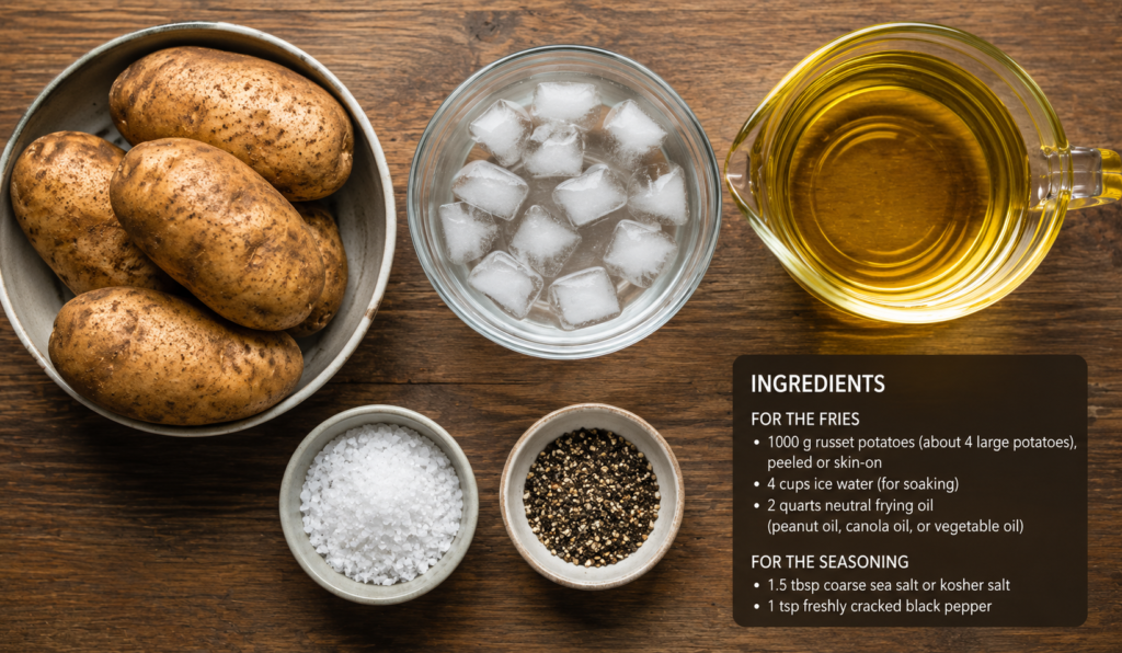 Ingredients of fries
