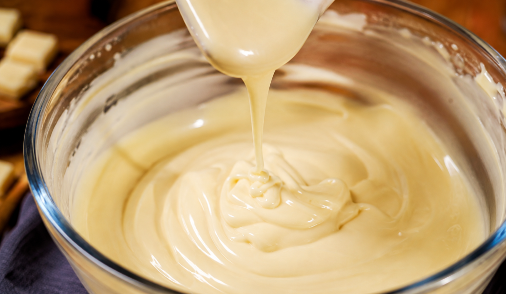 melt white choclate for shell