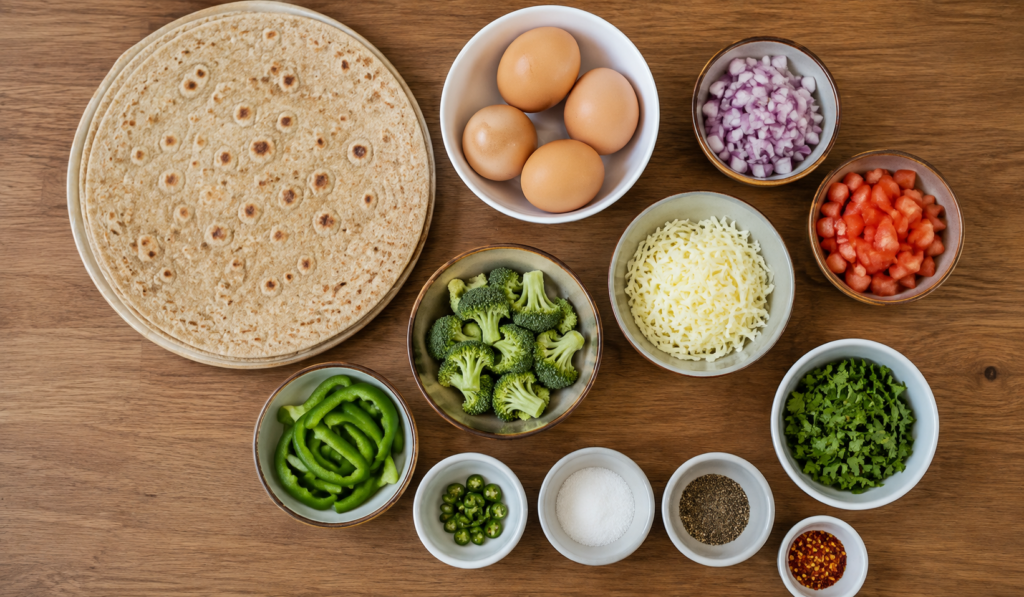 Ingredients of roti pizza