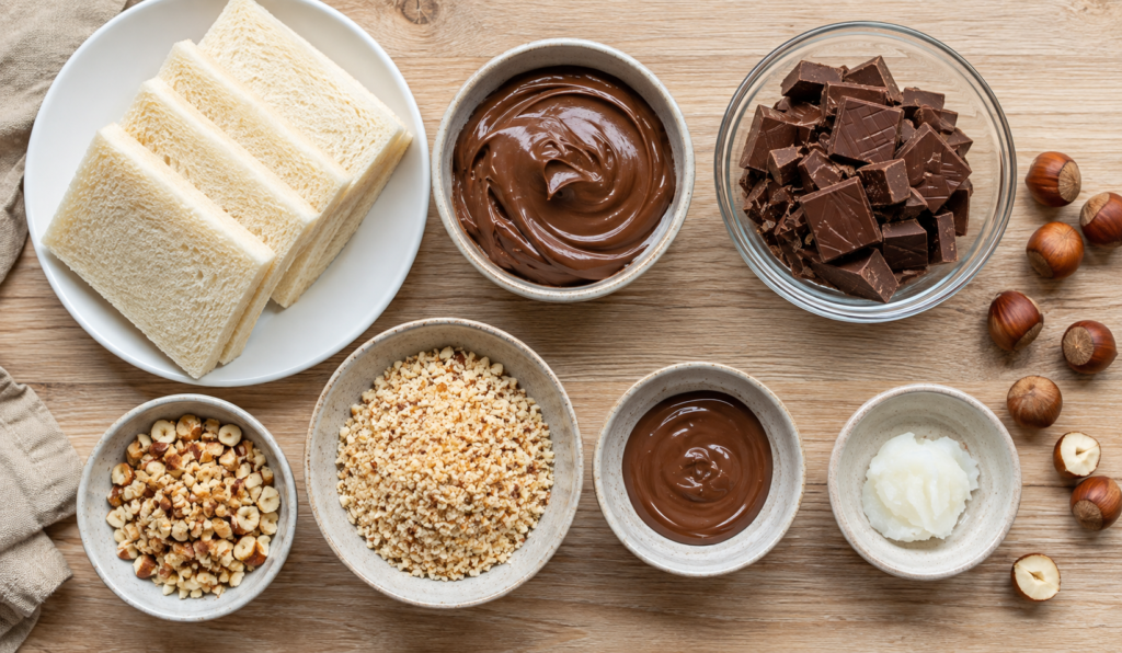 ingredients of nutella toast